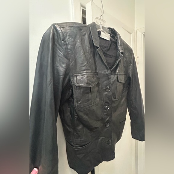 Zadig & Voltaire Liam black leather slim moto jacket fits small 4 6 - Picture 10 of 10